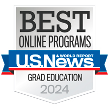 Badge for US News and World Report- Best Online Programs- Grad Education