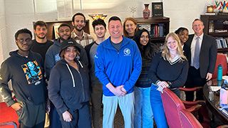 McGraw with current Seton Hall students