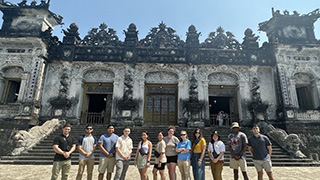 ROTC visiting Imperial Citadel Palace in Vietnam